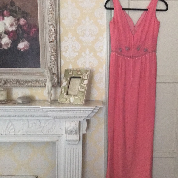 Vintage MCM MARDI GRAS N.Y. pink & beads evening gown Cocktail Glam Palm Springs - Picture 2 of 12